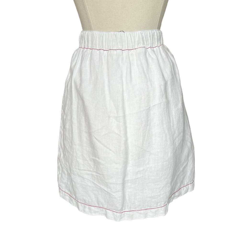Amadi Linen Contrast Stitching Mini Skirt