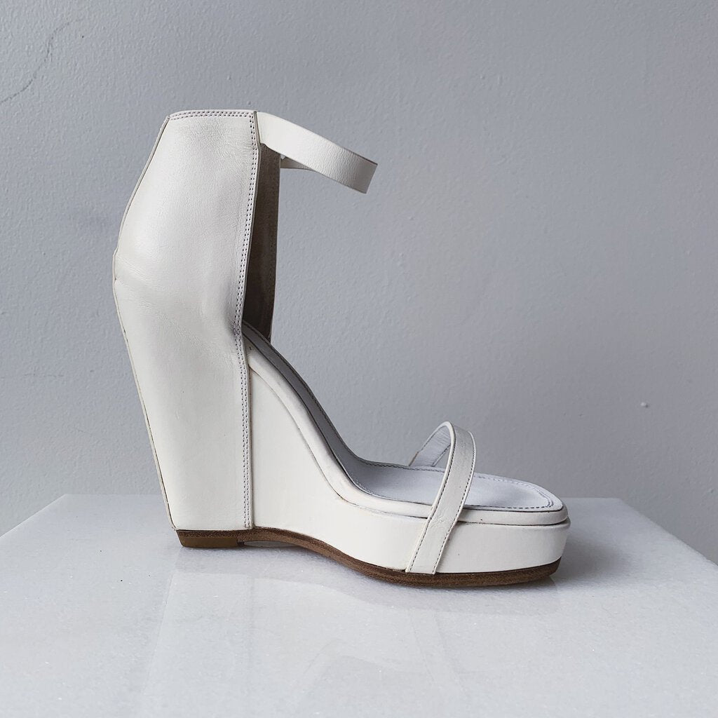 Rick Owens High Hell Leather Wedge Sandals W/ Box , MSRP $1,303