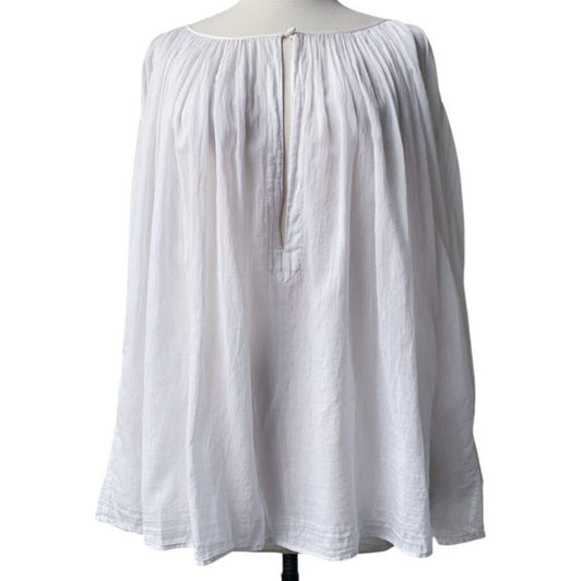 Giada_Forte Cotton Ethereal Gathered Neck Blouse, As Found