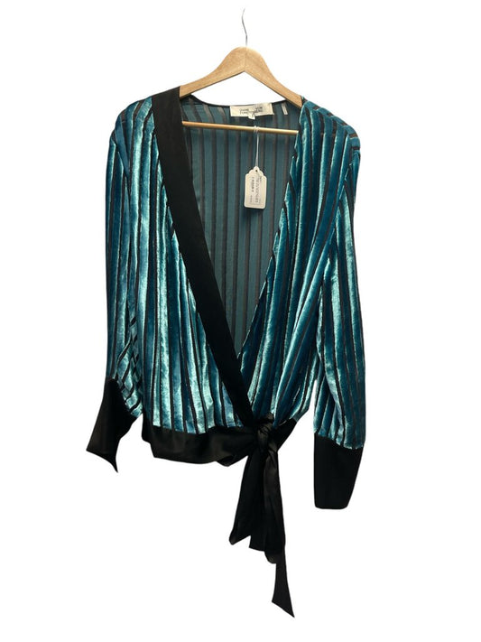 Diane Von Furstenberg Velvet + Silk Wrap Blouse