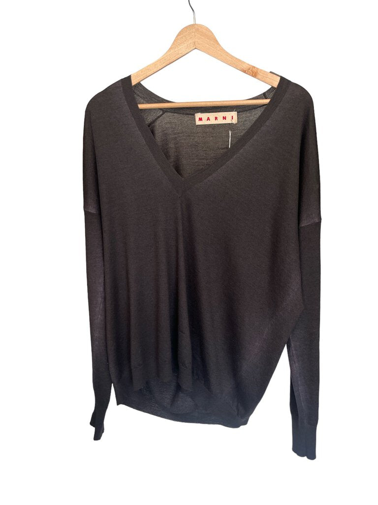 Marni Cashmere/Silk Oversized V Neck Ombre Sweater