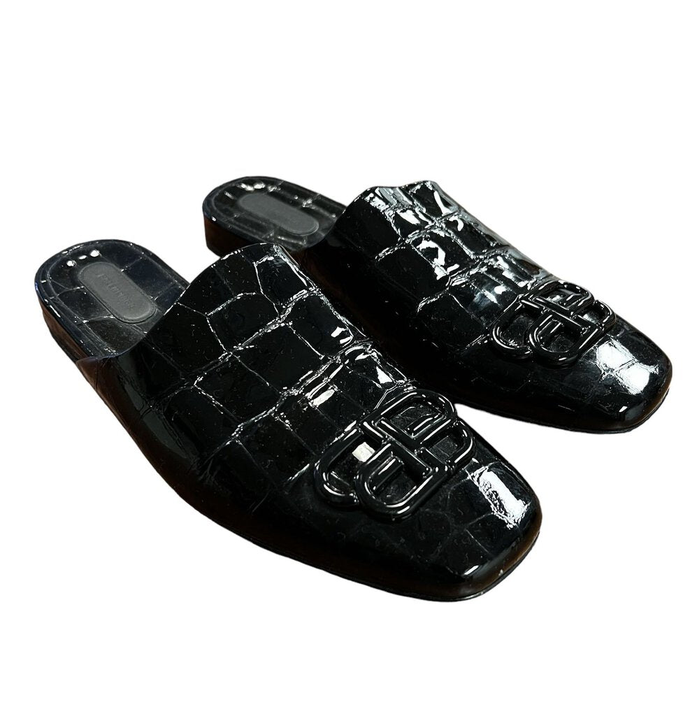 Balenciaga Croc Embossed Logo Slides