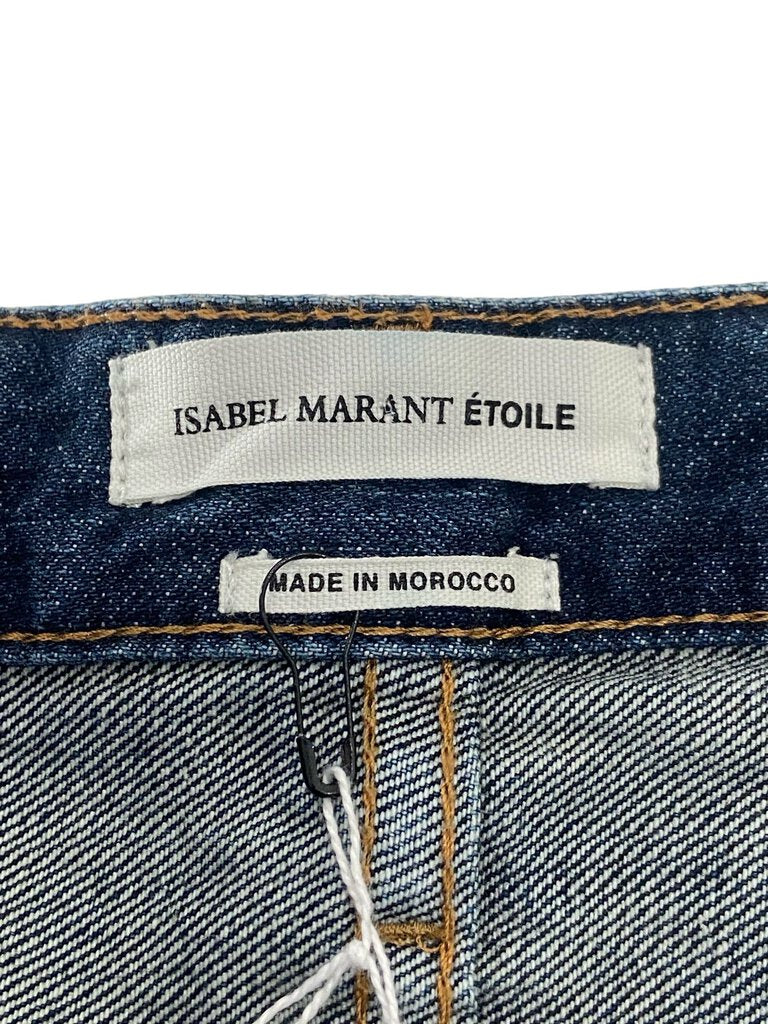 The Isabel Marant Étoile Patchwork Straight Leg Jeans are a stylish and unique take on denim, featuring a creative patchwork design that adds character and flair. With a straight leg cut, these jeans offer a flattering fit and versatility, perfect for pairing with casual tops or chic blouses for various occasions.