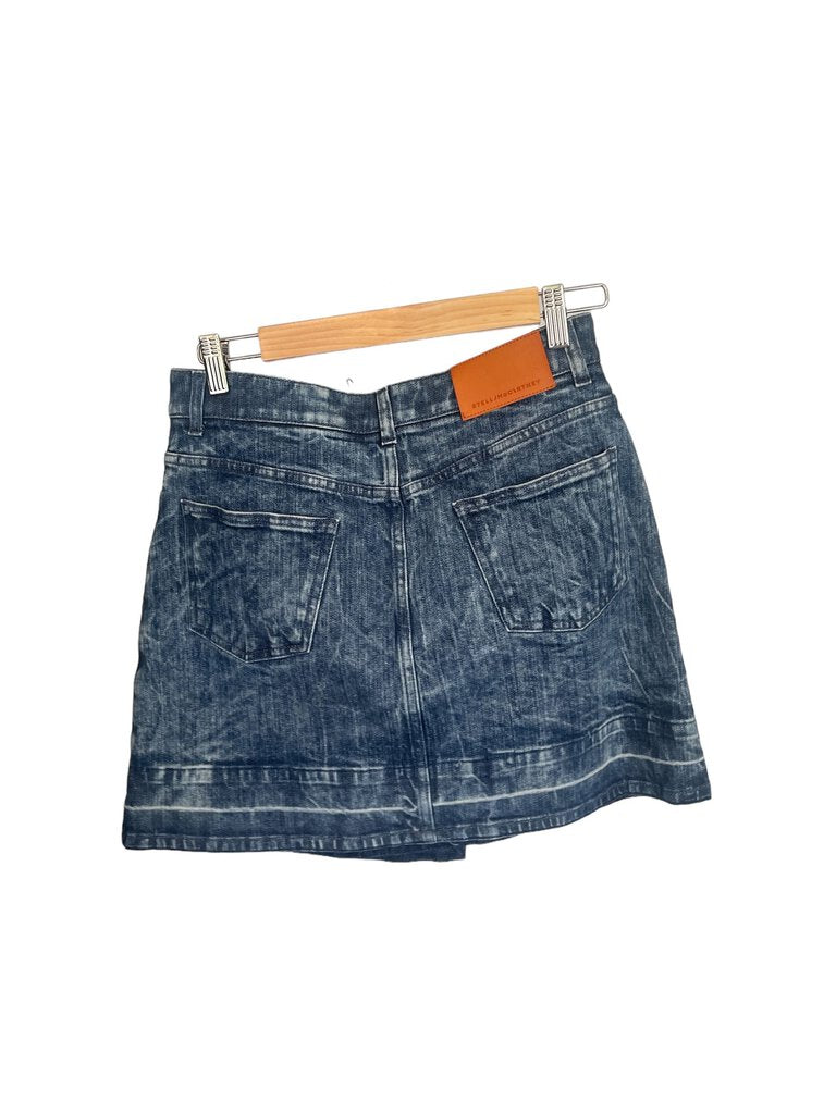 Stella McCartney Denim Asymmetrical Mini Skirt, MSRP: $643