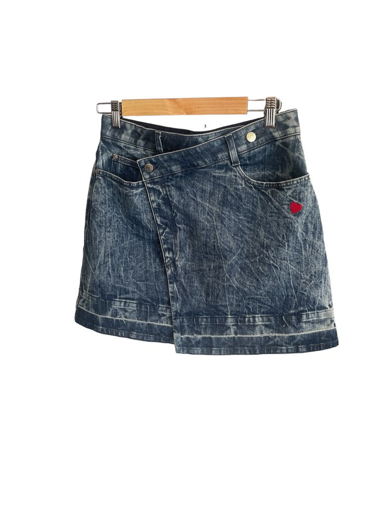 Stella McCartney Denim Asymmetrical Mini Skirt, MSRP: $643