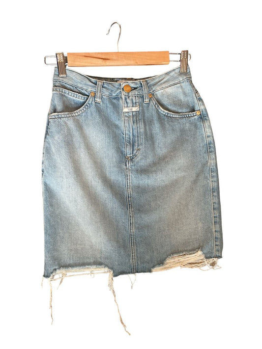 Closed Distressed Denim Skirt