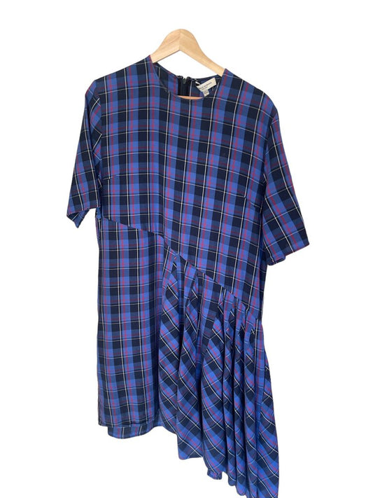 Public School Cotton Plaid Asymmetrical Dress