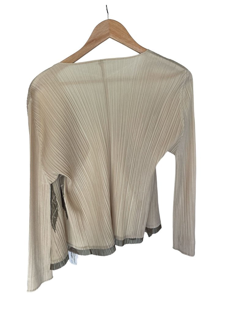 Pleats Please Attached Leaf Open Front Cardigan