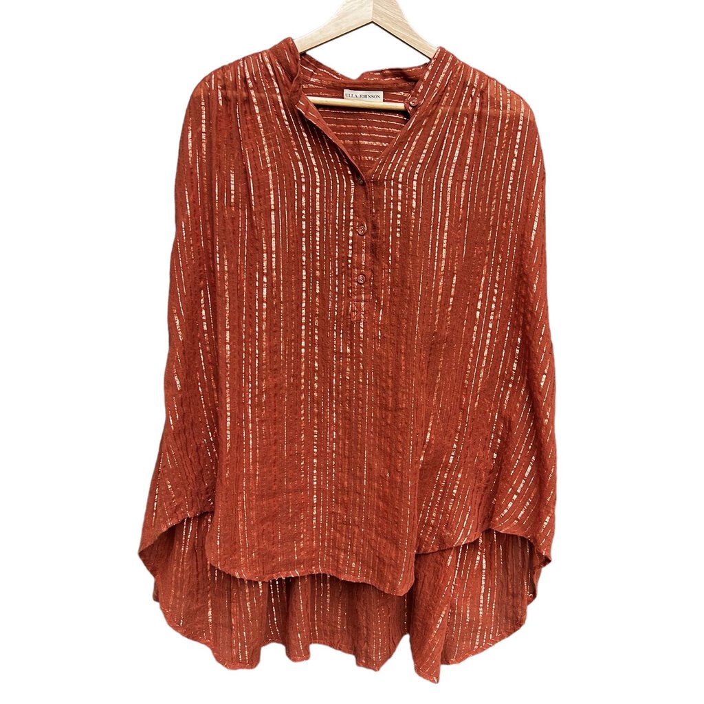 Ulla Johnson Cotton Metallic Striped Blouse