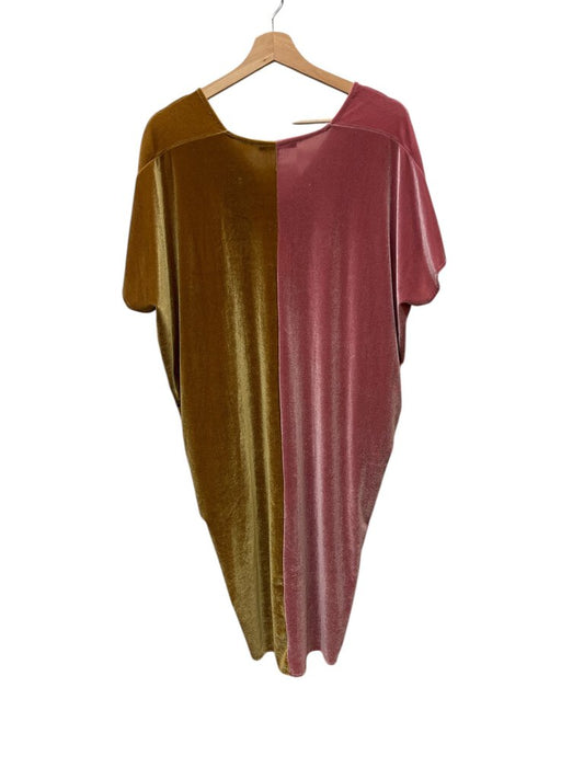 Altar Houseline Velvet Color Block Caftan Dress