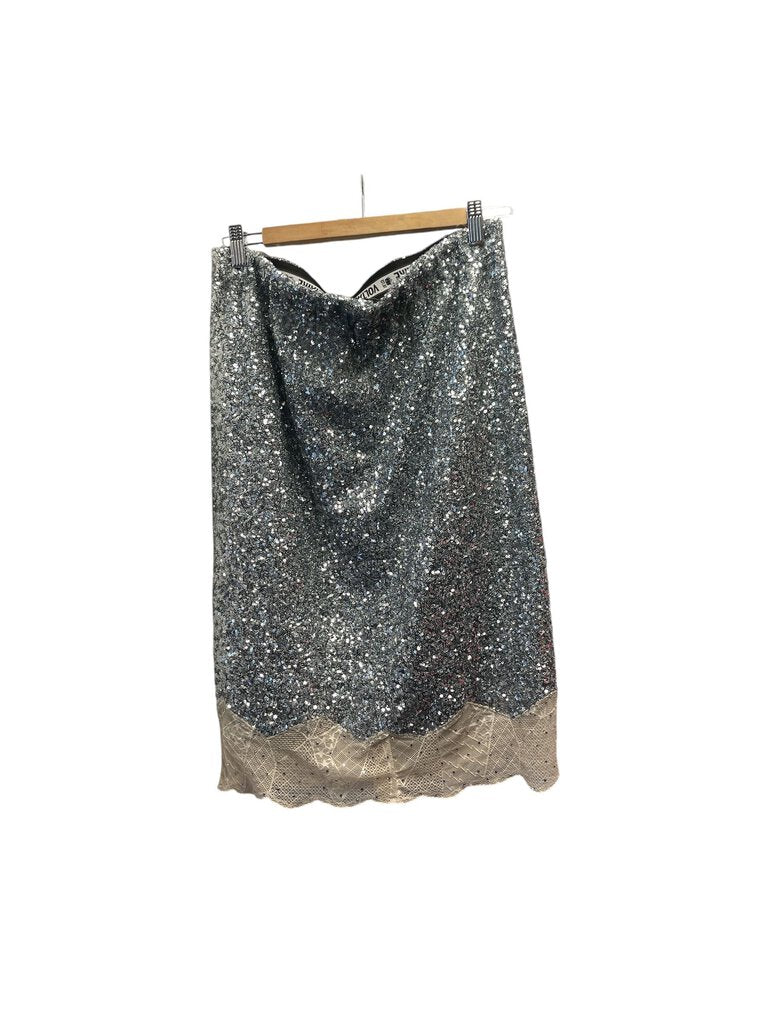 Zadig & Voltaire Sequin Lace Trim Pencil Skirt