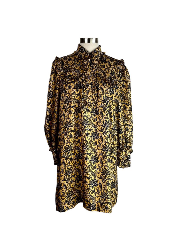 The Sandro Paris Silk Paisley Print Long Sleeve Tunic Dress is a beautifully elegant piece, featuring a vibrant paisley print on luxurious silk for a touch of sophistication. Its long sleeves and relaxed tunic silhouette make it perfect for both casual outings and more polished events, offering effortless style and comfort.