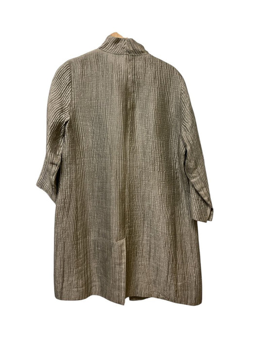 Eileen Fisher Silk Textured Open Front Jacket