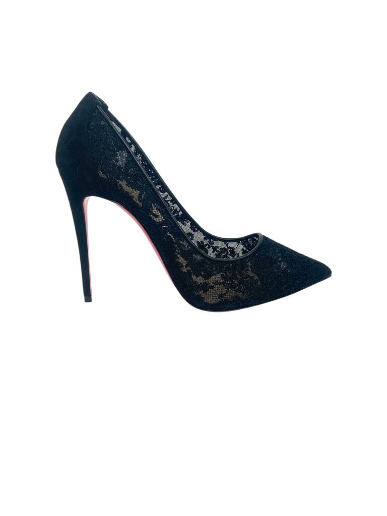 The Christian Louboutin 'Follies Lace' Pumps are a stunning blend of elegance and allure, featuring a delicate lace overlay that adds a romantic touch to the classic silhouette. With their iconic red soles and sleek design, these pumps are perfect for making a statement at any special occasion.