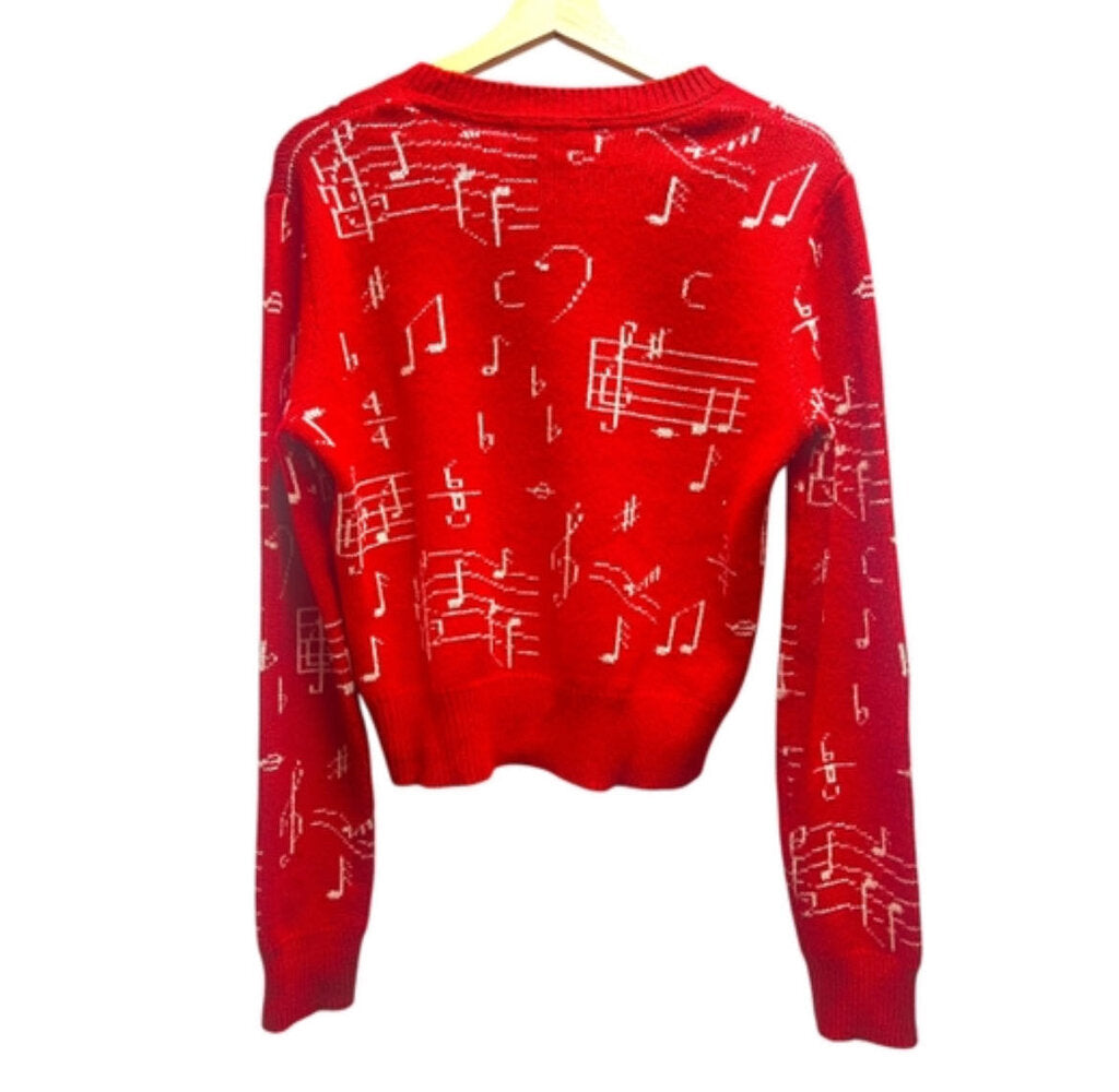 Re/Done Music Notes Wool Sweater