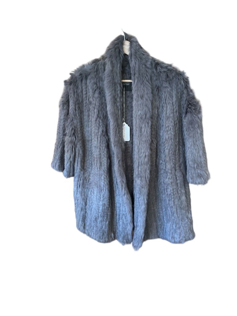 Barneys New York Rabbit Fur Short Sleeve Jacket