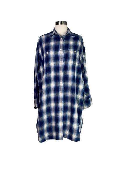 The R13 Plaid Flannel Mini Shirt Dress combines a relaxed, oversized fit with a bold plaid pattern, offering a chic yet laid-back style. Made from soft flannel, it features a button-down front and a mini length, perfect for casual layering or making a statement on its own.