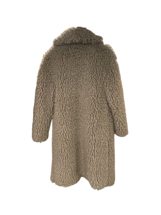 BCBG Textured Faux Fur Overcoat