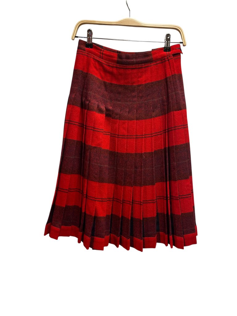 Pendleton Turnabout Wool Plaid Pleated Skirt, Vintage