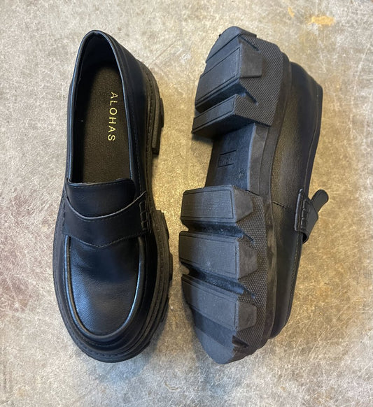 Alohas Platform Leather Loafers