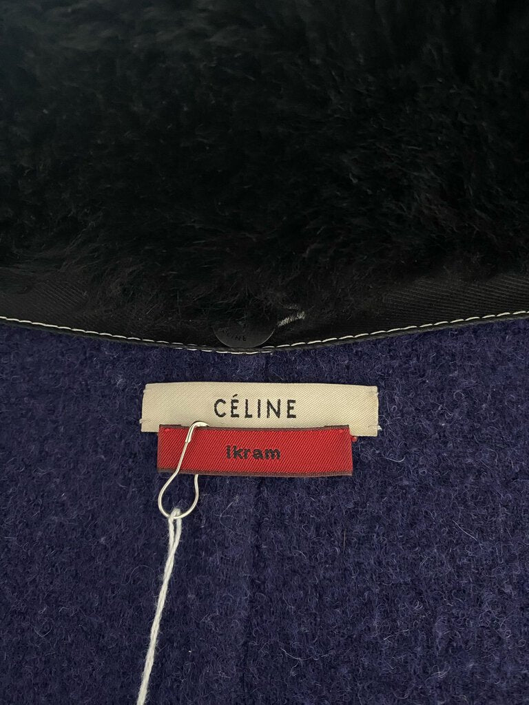 Celine Wool Blend Fur Neckline Jacket