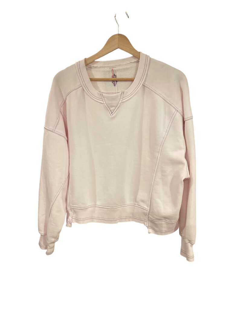 Free People Pieced Cropped Sweatshirt