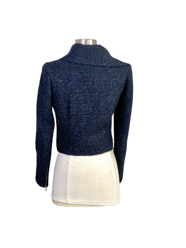 Oscar de la Renta Wool Boucle Moto Jacket