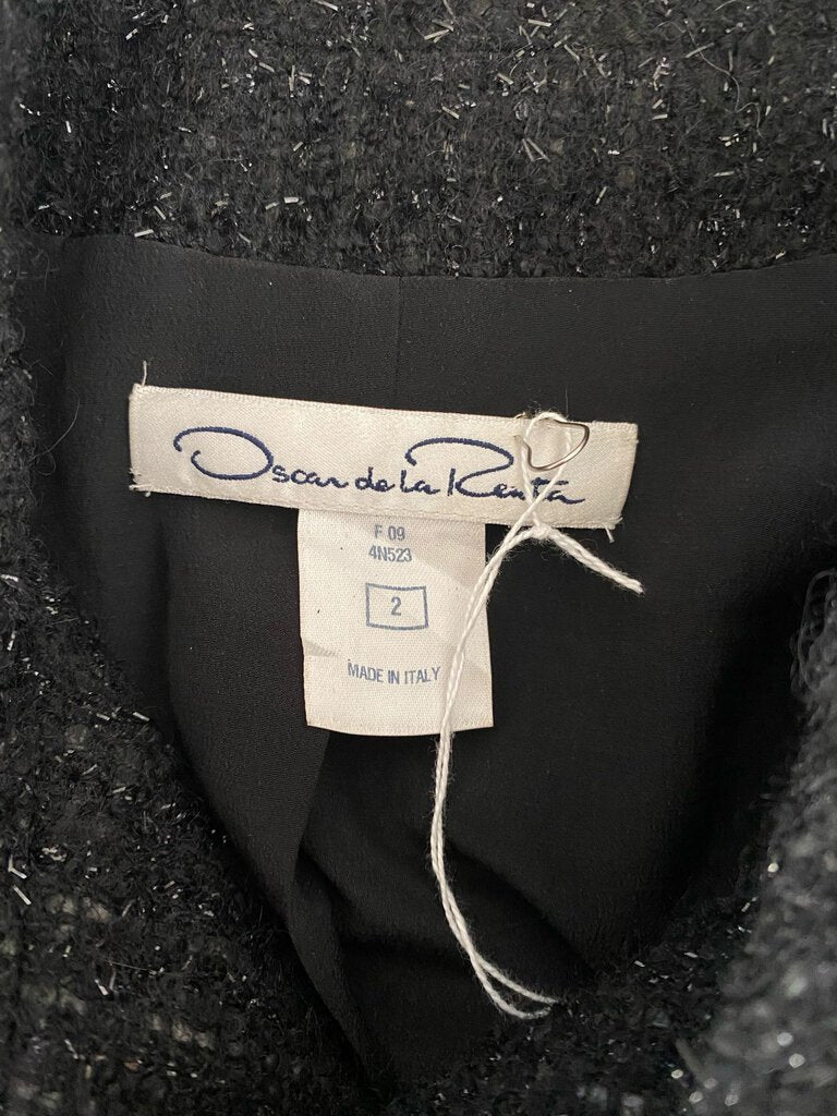 Oscar de la Renta Wool Boucle Moto Jacket