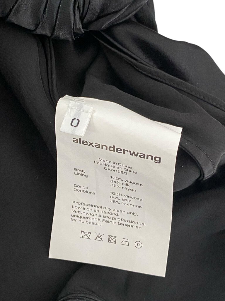 Alexander Wang Side Tie Satin Mini Dress, NEW