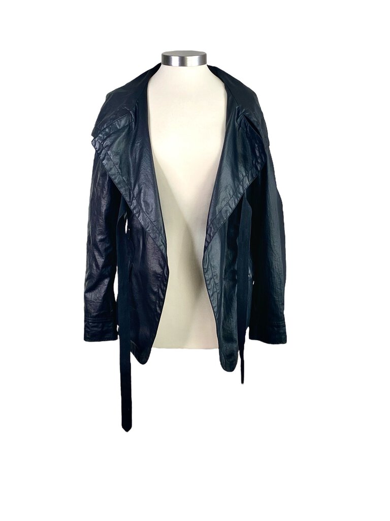 Cop Copine Coated Cotton Tie Front Jacket