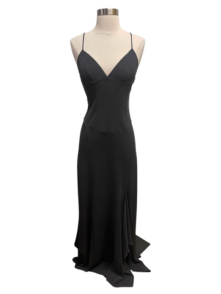 Narciso Rodriguez Silk Corset Trumpet Maxi Dress