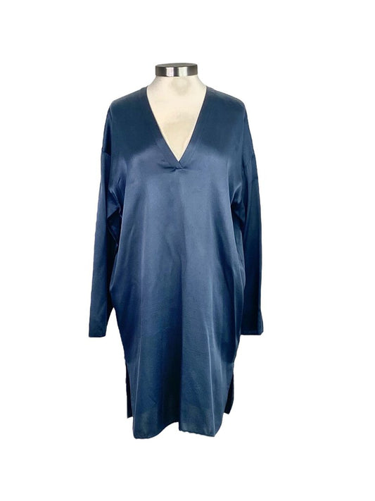 Vince Silk Split Neck Mini Dress