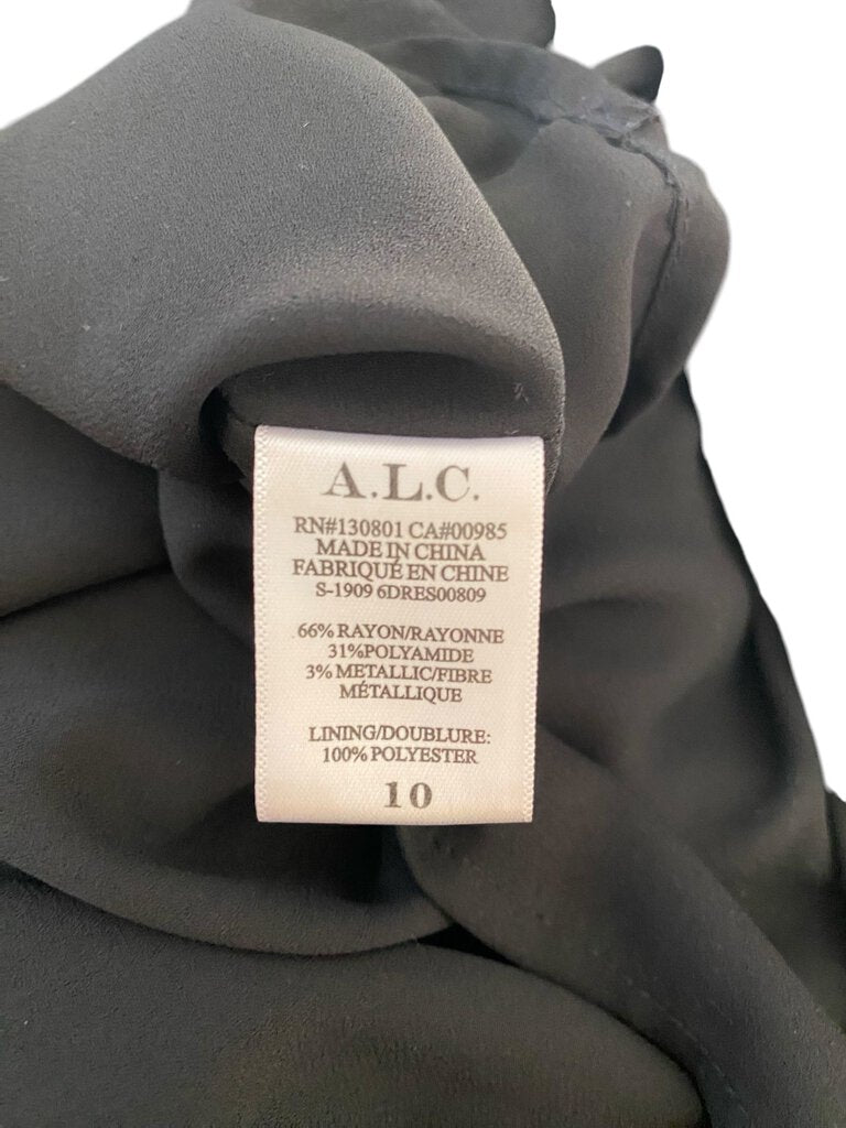 A.L.C. Flocked Velvet Ruched Dress