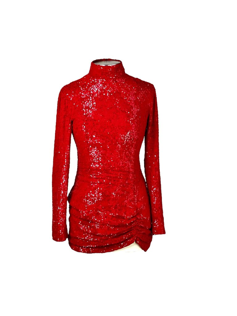 Zeynep Arcay Ruched Sequin Mini Dress