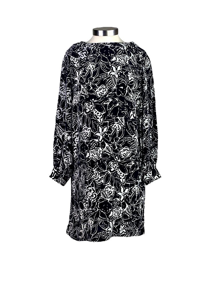 Mii Silk Abstract Print Belted Dress, New