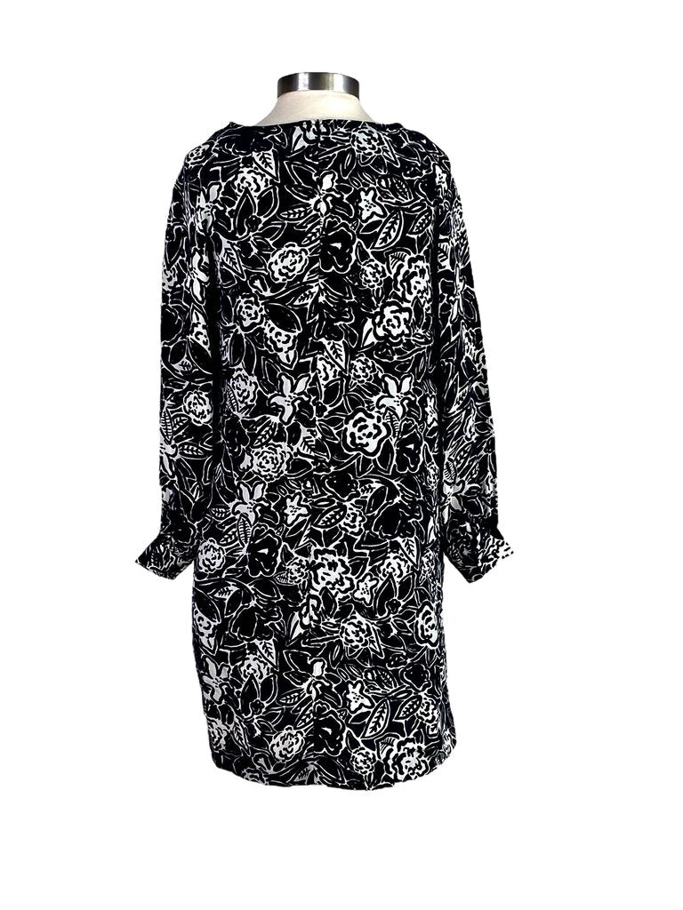 Mii Silk Abstract Print Belted Dress, New