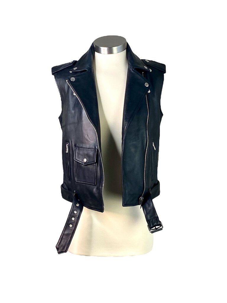 Maje Leather Moto Vest