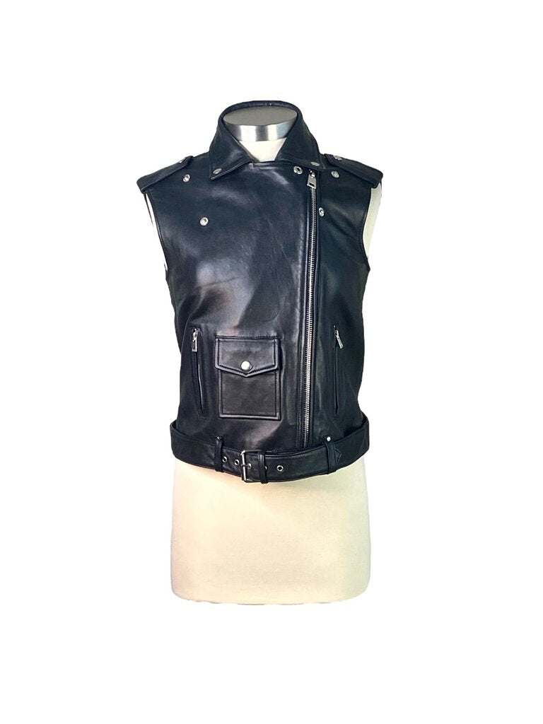 Maje Leather Moto Vest