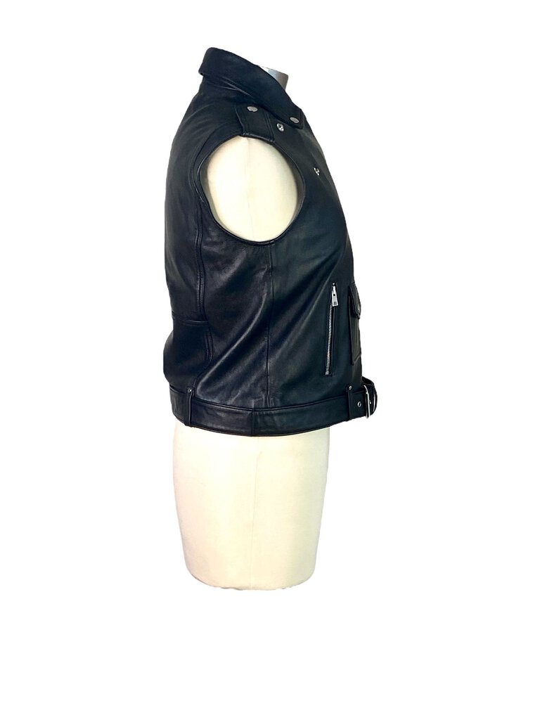 Maje Leather Moto Vest