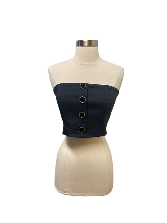Veronica Beard Front Button Bandeau Top