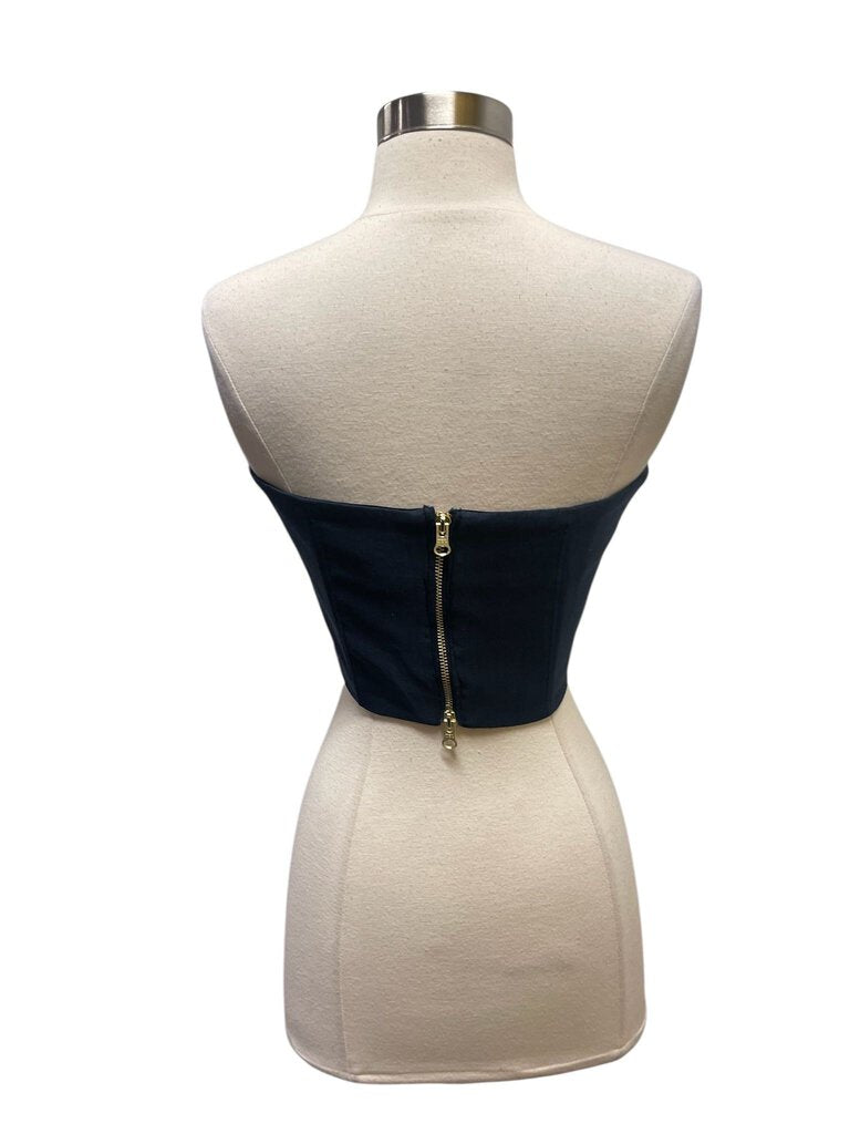 Veronica Beard Front Button Bandeau Top