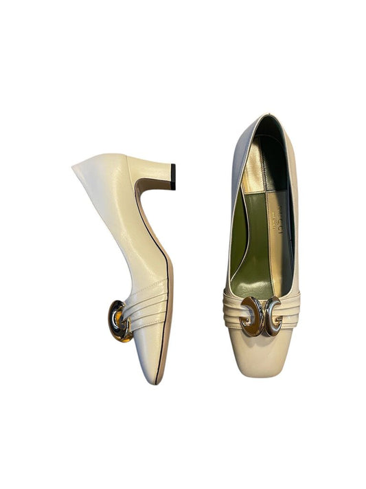 Gucci Gold GG Usagi Heels