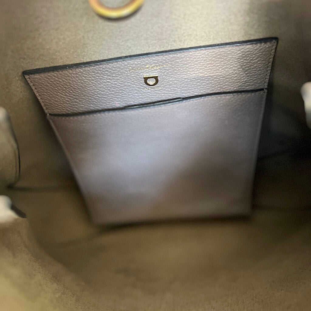 Ferragamo Pebbled Leather 'Fanisa Gancini' Large Saddle Bag