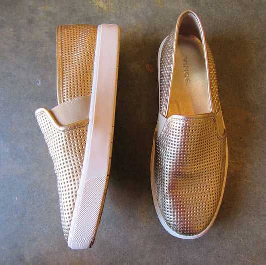 Vince Perforated Leather 'Blair' Slip On Sneakers
