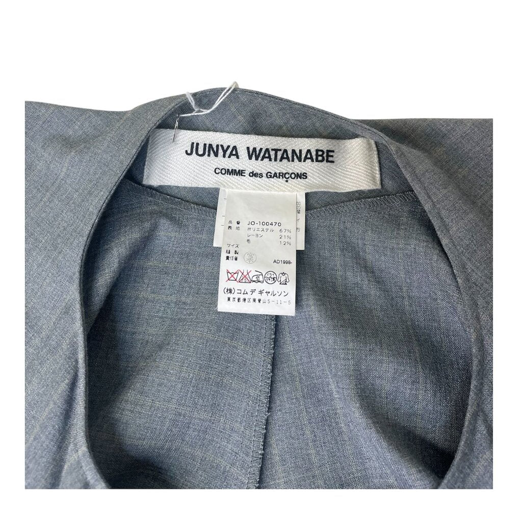 Junya Watanabe Comme de Garcons Smocked Suiting Asymmetrical Midi Dress