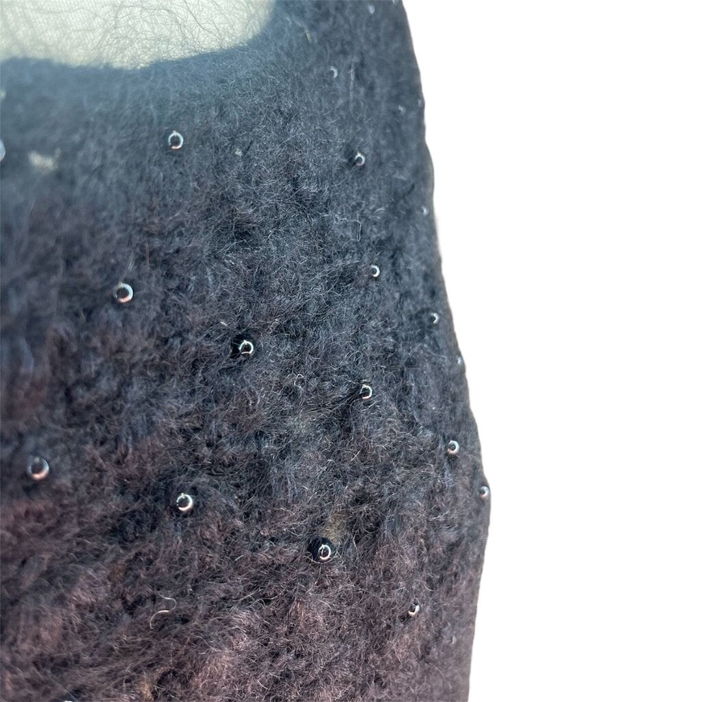 Burberry Pearl Encrusted Mohair Fringed Poncho