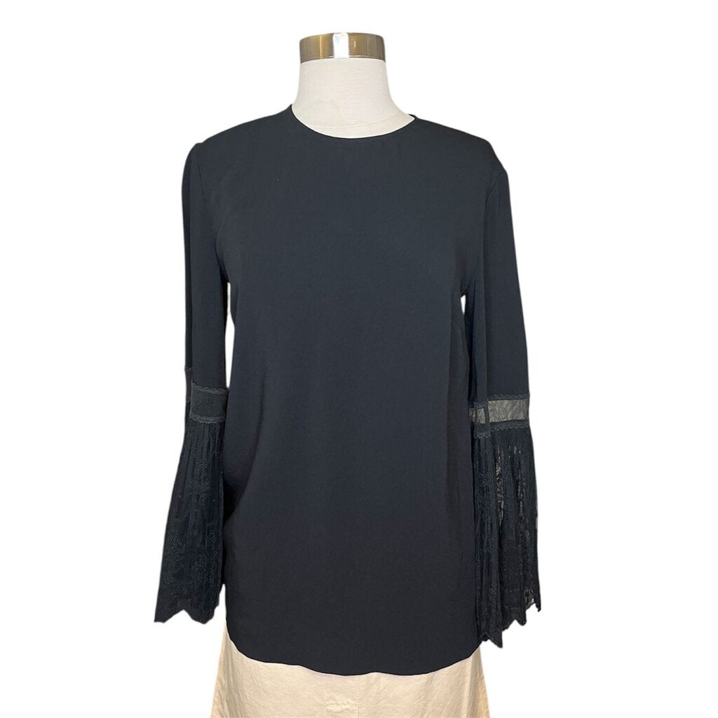 Stella McCartney Lace Sleeve Silk Blouse