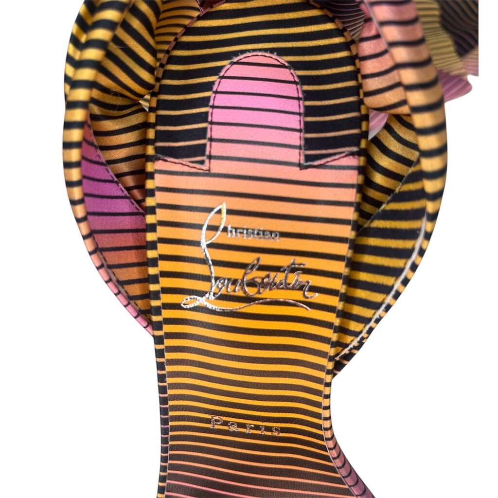 Louboutin 'Miss Z' Silk Ankle Wrap Sandals