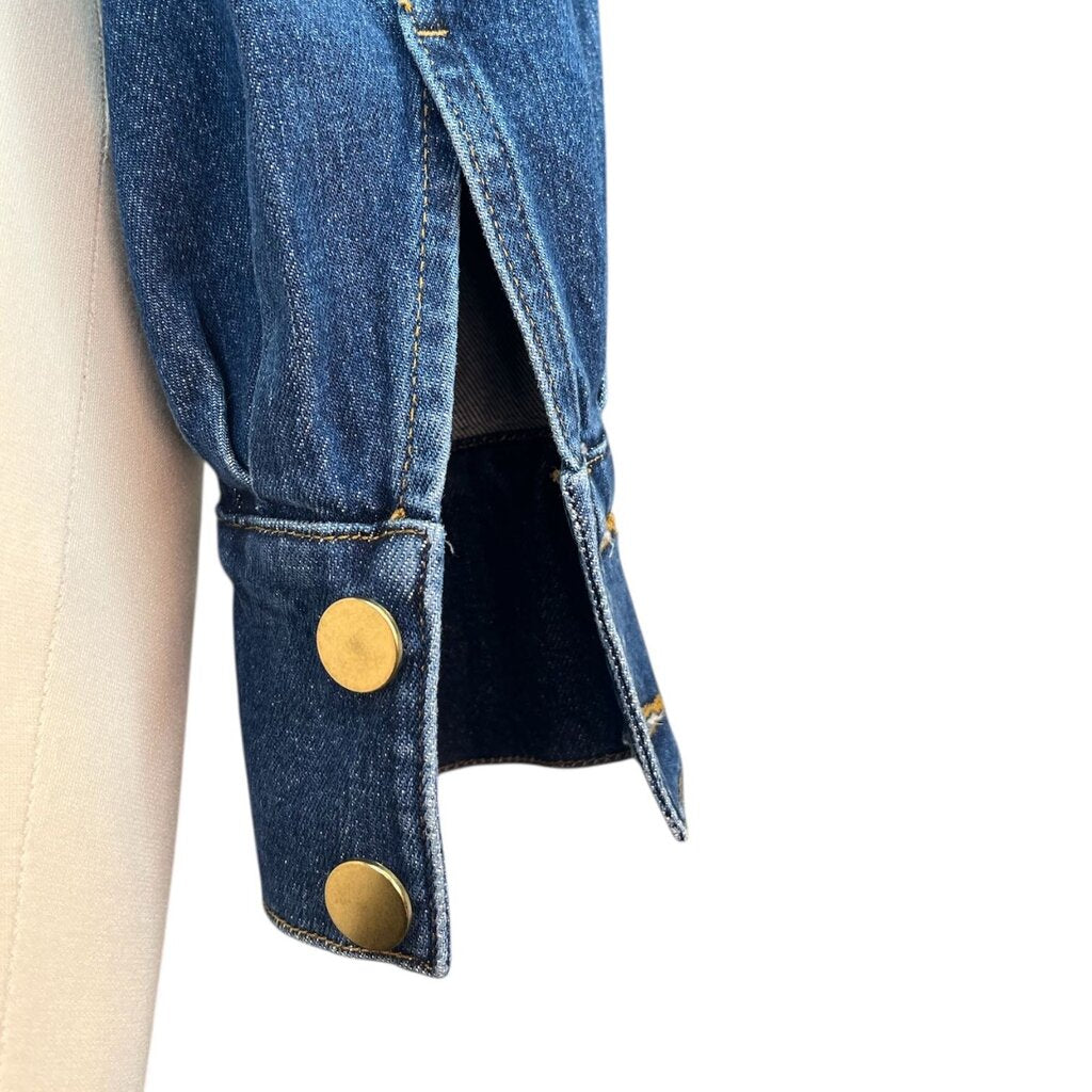Frame Cropped Denim Trucker Jacket