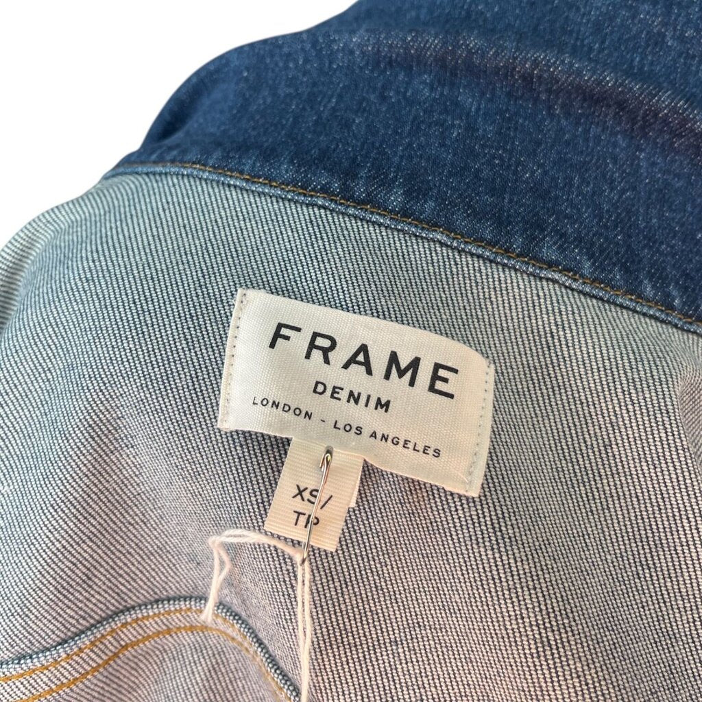 Frame Cropped Denim Trucker Jacket